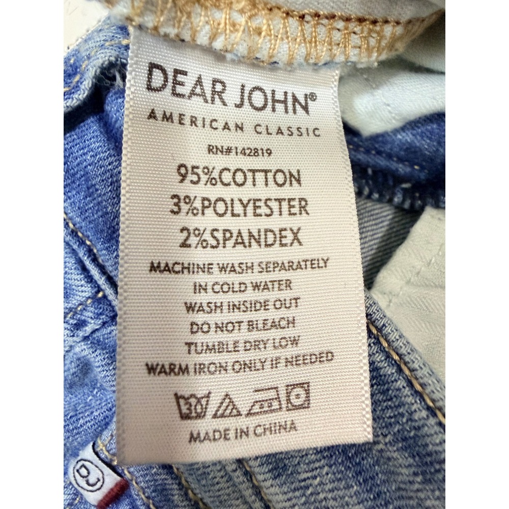 Dear John Playback Cuffed Cropped Straight Leg Distressed Jeans Light Size 29 - Picture 5 of 6